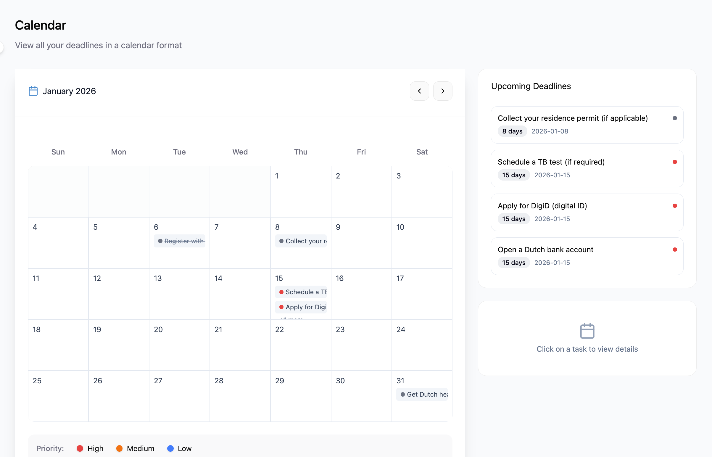 Calendar screenshot